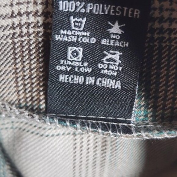 Dixxon Flannel Shirt Mens 2XL Teal Brown Plaid Hollow Point Western Long Sleeve - Picture 8 of 11